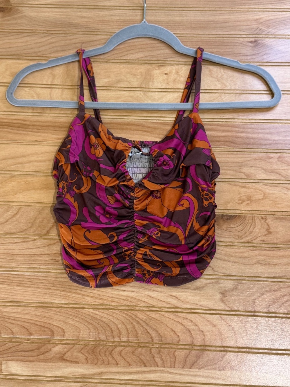 Urban Outfitters Retro Pattern Keyhole Spaghetti Strap Top - XSmall